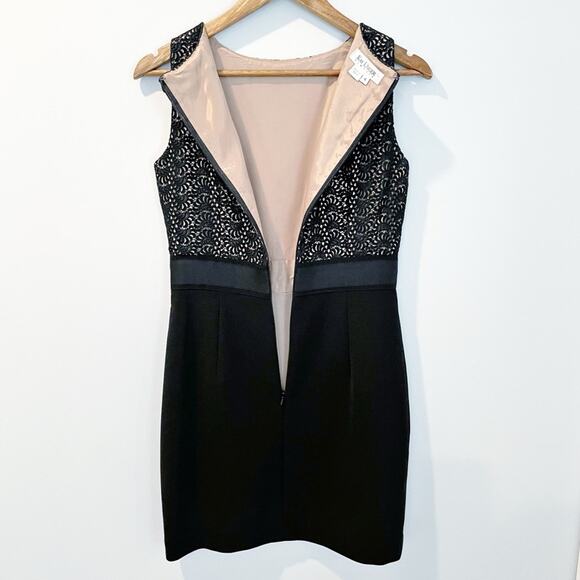 Kay Unger Lace Overlay Sheath Dress Black Size 4 LIKE NEW - Picture 10 of 16